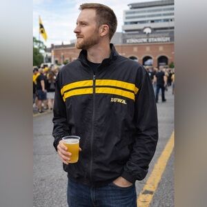 Iowa Hawkeyes Zip Up Track Jacket Black Yellow Athletic